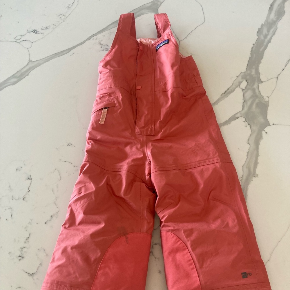 Patagonia Kids Coral Pink Bib Snow Pants